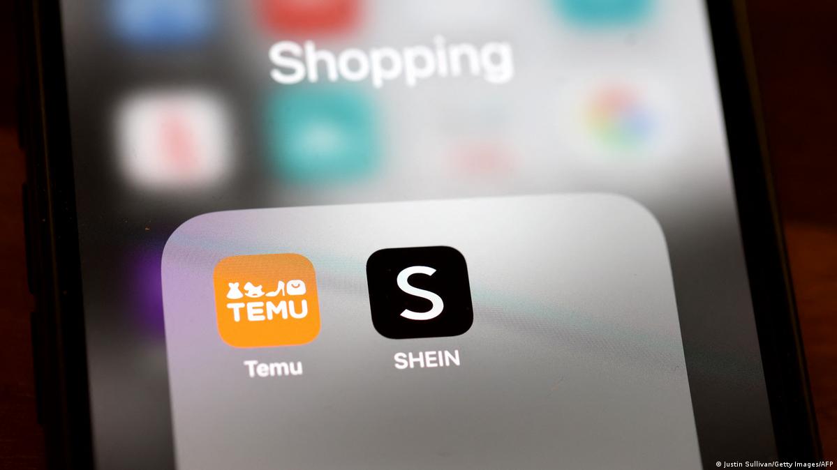 The apps for Chinese-owned companies Shein and Temu are displayed on a smartphone