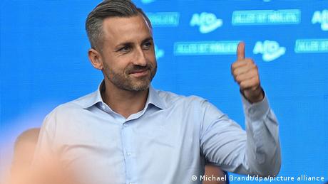 AfD-Spitzenkandidat Ulrich Siegmund im Wahlkampf