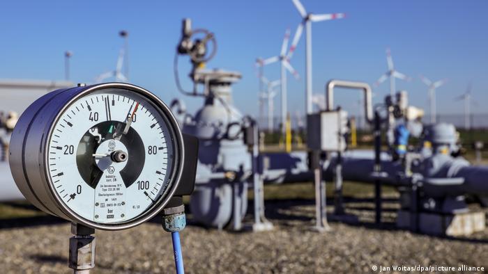 Preocupa la situación del gas almacenado para este invierno en Alemania. Aquí, un manómetro en terrenos de una instalación subterránea de almacenamiento de gas.