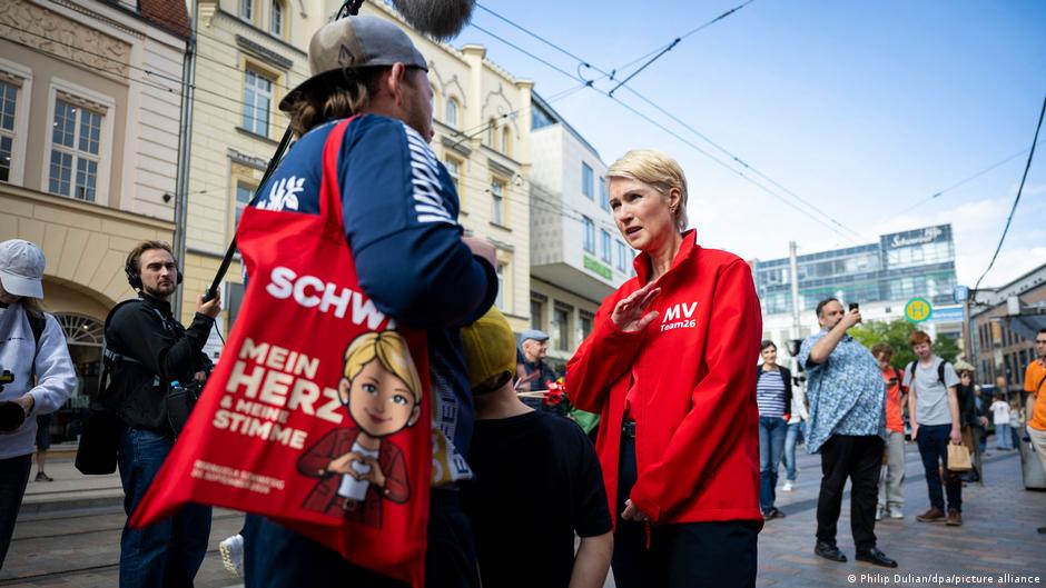 East German leader styles self as one-woman bulwark to AfD