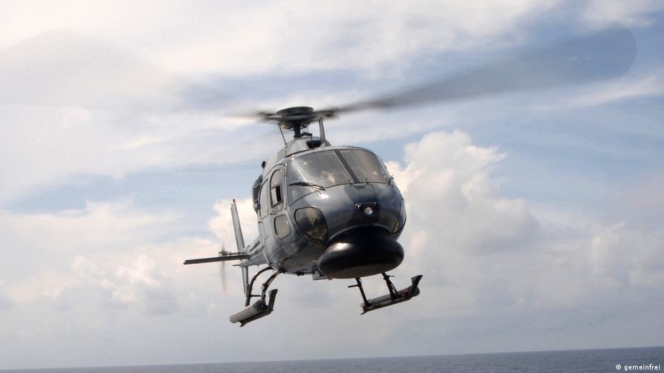 Russian warship fires flares at Danish helicopter