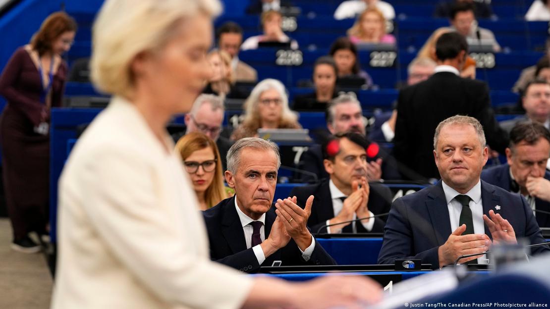 Frankreich Straßburg 2026 | Mark Carney bei der Rede zur Lage der EU von Ursula von der Leyen Frankreich Straßburg 2026 | Mark Carney bei der Rede zur Lage der EU von Ursula von der Leyen