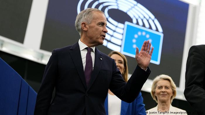 Carney se tornou o primeiro líder não europeu a assistir ao discurso anual da chefe do Executivo da UE em Estrasburgo