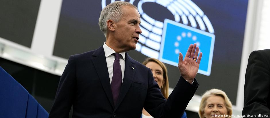 Carney se tornou o primeiro líder não europeu a assistir ao discurso anual da chefe do Executivo da UE em Estrasburgo