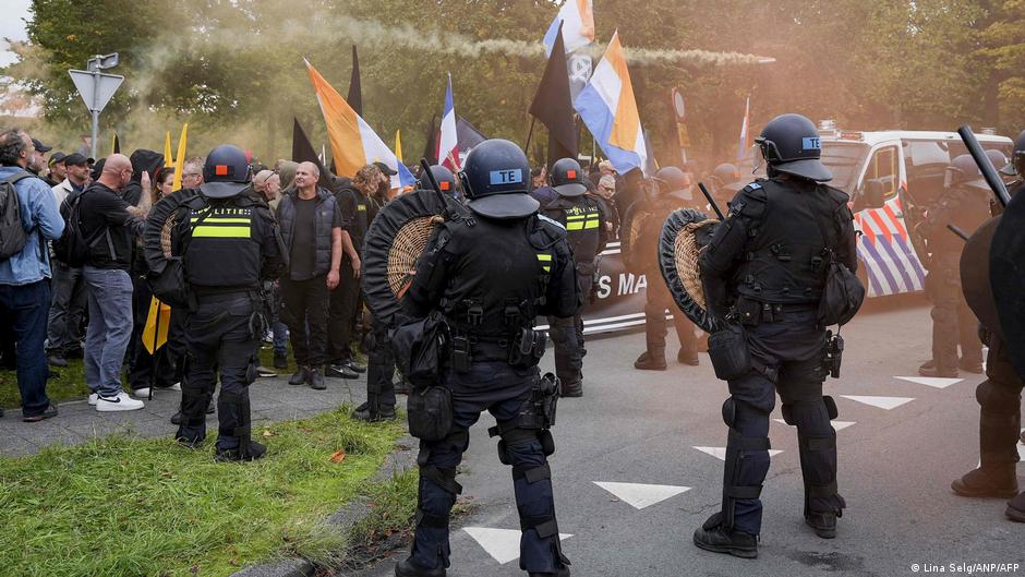 Dutch police disperse violent far-right protest in The Hague