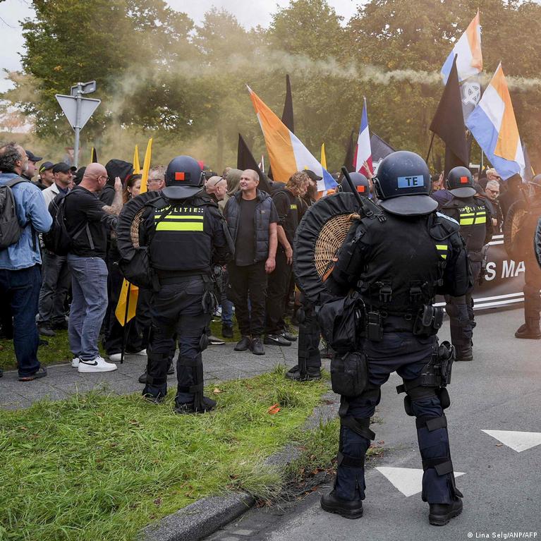 Dutch police disperse violent far-right protest in The Hague