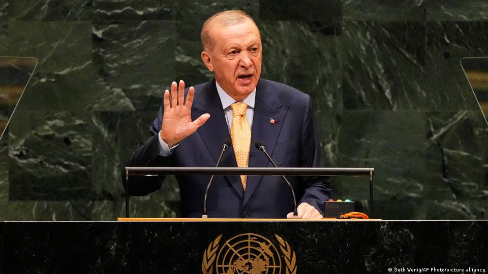 Turkey's President Recep Tayyip Erdogan speaks during the 81st session of the United Nations General Assembly at United Nations headquarters