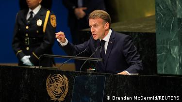 Францускиот претседател Емануел Макрон  на Генералното собрание на ОН, Њујорк  2026