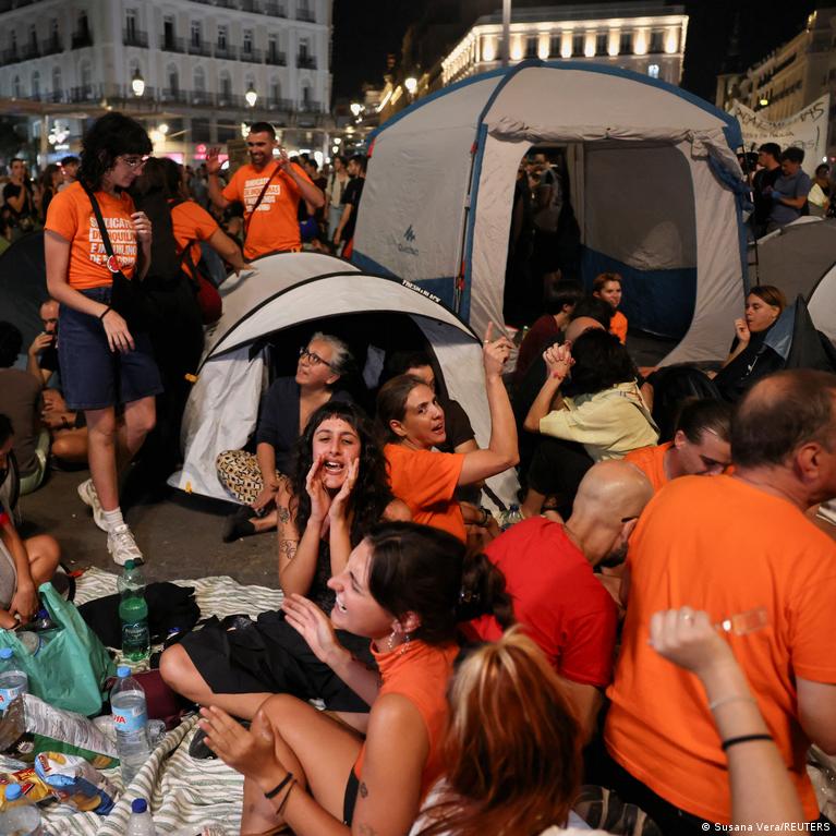 Tens of thousands protest in Madrid against Spain's housing crisis after 87-year-old Maricarmen Abascal's eviction from her home of seven decades