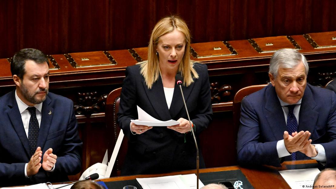 Η Τζόρτζια Μελόνι σε ομιλία της στη Βουλή