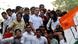 Leader of the opposition Rahul Gandhi stands next to his sister and MP Priyanka Gandhi Vadra, along with other opposition protesters Leader of the opposition Rahul Gandhi stands next to his sister and MP Priyanka Gandhi Vadra, along with other opposition protesters