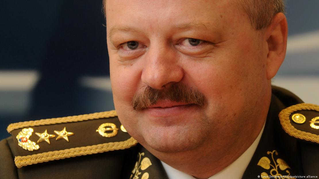 Headshot of a man (Pavel Macko) in military uniform