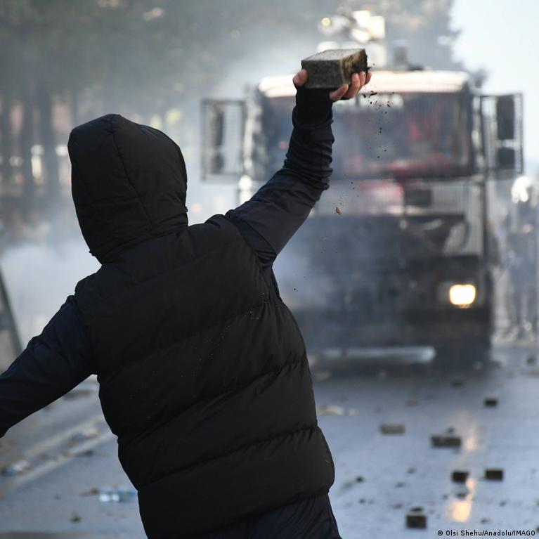 As Albania's anti-corruption protests grow, the prime minister blames 'antifa' for dissent