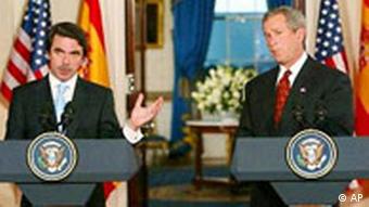 Jose Maria Aznar bei George Bush in Washington