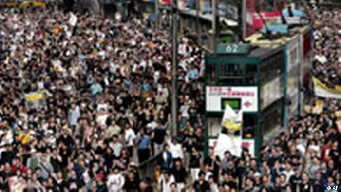 Hongkong Proteste Protestaktion China (AP)