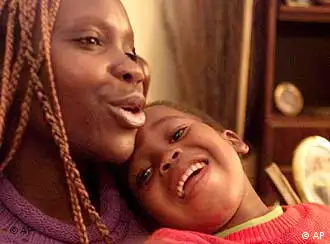 博茨瓦纳的幸福母女