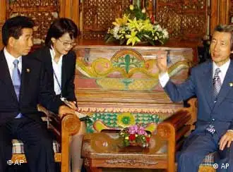 日本首相小泉纯一郎同韩国总统卢武炫在巴厘岛共商大计